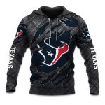 Texans Black Metal Texture Hoodie
