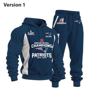 Patriots America Football Champions 2025 2026 Hoodie Set (1)