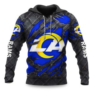 Rams Black Metal Texture Hoodie 1