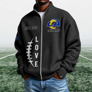 Rams EST 1937 Quarter Zip Waffle Sweatshirt (1)