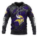 Vikings Black Metal Texture Hoodie