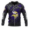 Vikings Black Metal Texture Zipper Hoodie