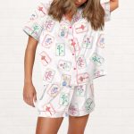 Watercolor Mahjong Satin Pajama Set