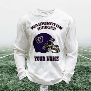 Personalized Washington Huskies Football Waffle Sweatshirt (1)