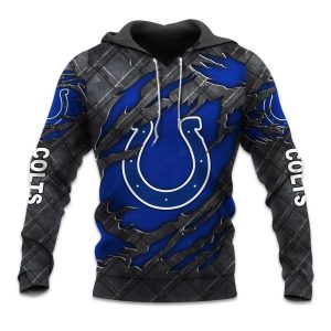 Colts Black Metal Texture Hoodie 1
