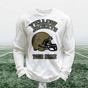 Personalized Yellow Jackets Football Waffle Sweatshirt 1