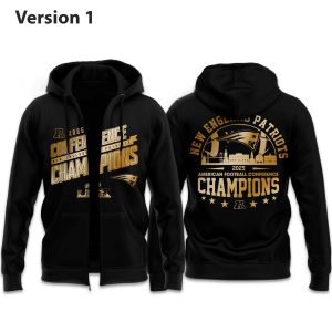 NE Patriots x 2025 AFC Conference Champions Zip Hoodie (1)