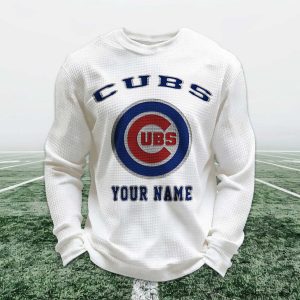 Personalized Cubs Baseball Waffle Sweatshirt 1