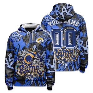 Personalized Rams Graffiti Football Hoodie (1)