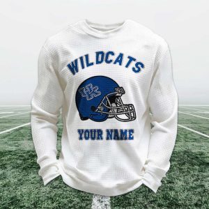 Personalized Wildcats Football Waffle Sweatshirt 1