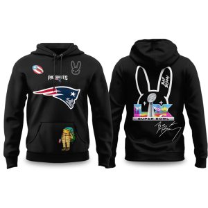 NE Patriots x Bad Bunny Bowl LX Hoodie (1)
