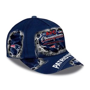 NE Patriots Bowl LX 2025 AFC Champions 3D Hat (1)