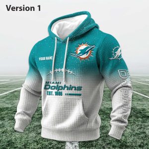 Personalized Dolphins EST 1965 Football Waffle Hoodie 1