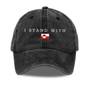 I Stand With Greenland Print Baseball Cap (1)