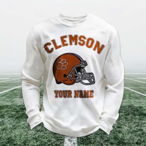 Personalized Clemson Football Waffle Sweatshirt (1)