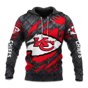Chiefs Black Metal Texture Hoodie 1