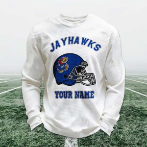Personalized Jayhawks Football Waffle Sweatshirt 1