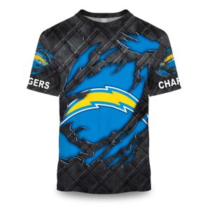 Chargers Black Metal Texture Shirt 1