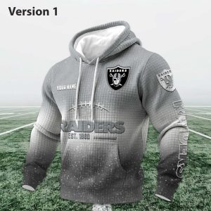 Personalized Raiders EST 1960 Football Waffle Hoodie 1