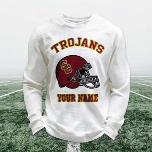 Personalized Trojans Football Waffle Sweatshirt (1)