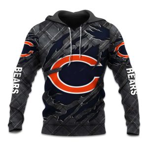 Bears Black Metal Texture Hoodie 1