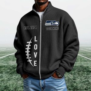 Seahawks EST 1974 Quarter Zip Waffle Sweatshirt (4)