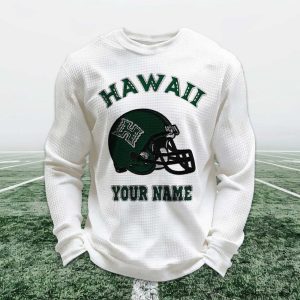 Personalized Hawaii Football Waffle Sweatshirt 1