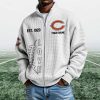 Bears EST 1920 Quarter Zip Waffle Sweatshirt (5)