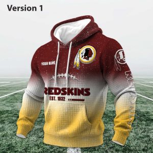 Personalized Redskins EST 1932 Football Waffle Hoodie 1