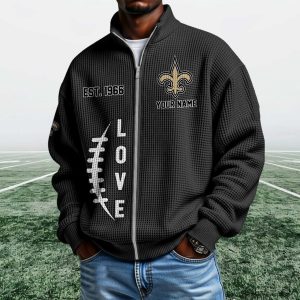 Saints EST 1966 Quarter Zip Waffle Sweatshirt (1)