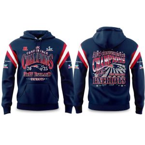 Patriots AFC Conference Champions 2025 2026 Bowl LX Hoodie (1)
