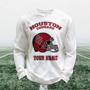 Personalized Houston Cougars Football Waffle Sweatshirt (1)