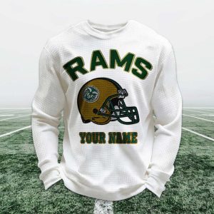 Personalized Rams Football Waffle Sweatshirt 1