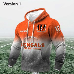 Personalized Bengals EST 1967 Football Waffle Hoodie 1