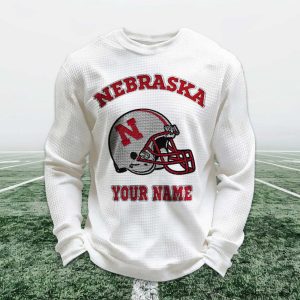 Personalized Nebraska Football Waffle Sweatshirt 1