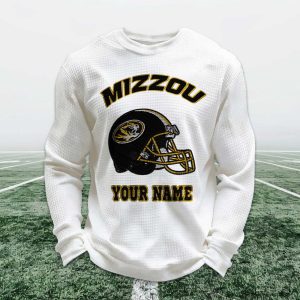 Personalized Mizzou Football Waffle Sweatshirt 1