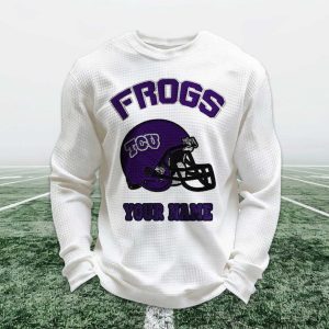 Personalized Frogs Football Waffle Sweatshirt (1)