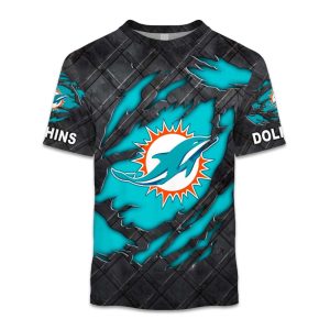 Dolphins Black Metal Texture Shirt 1