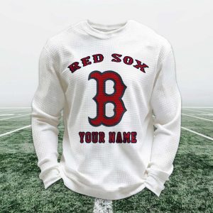 Personalized Red Sox Baseball Waffle Sweatshirt 1