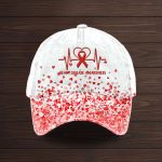 Heart Disease Awareness Printed Hat