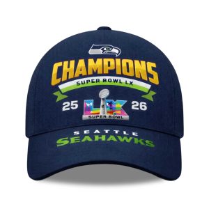 Seahawks 2026 Champions Super Bowl LX Baseball Cap (1)