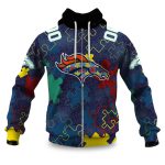 Broncos Autism Awareness Football Zipper Hoodie 2026