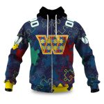 Commanders Autism Awareness Football Zipper Hoodie 2026