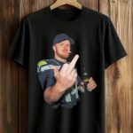 Ernest Jones Wears SAM DARNOLD Middle Finger Drinking and Smoking Shirt