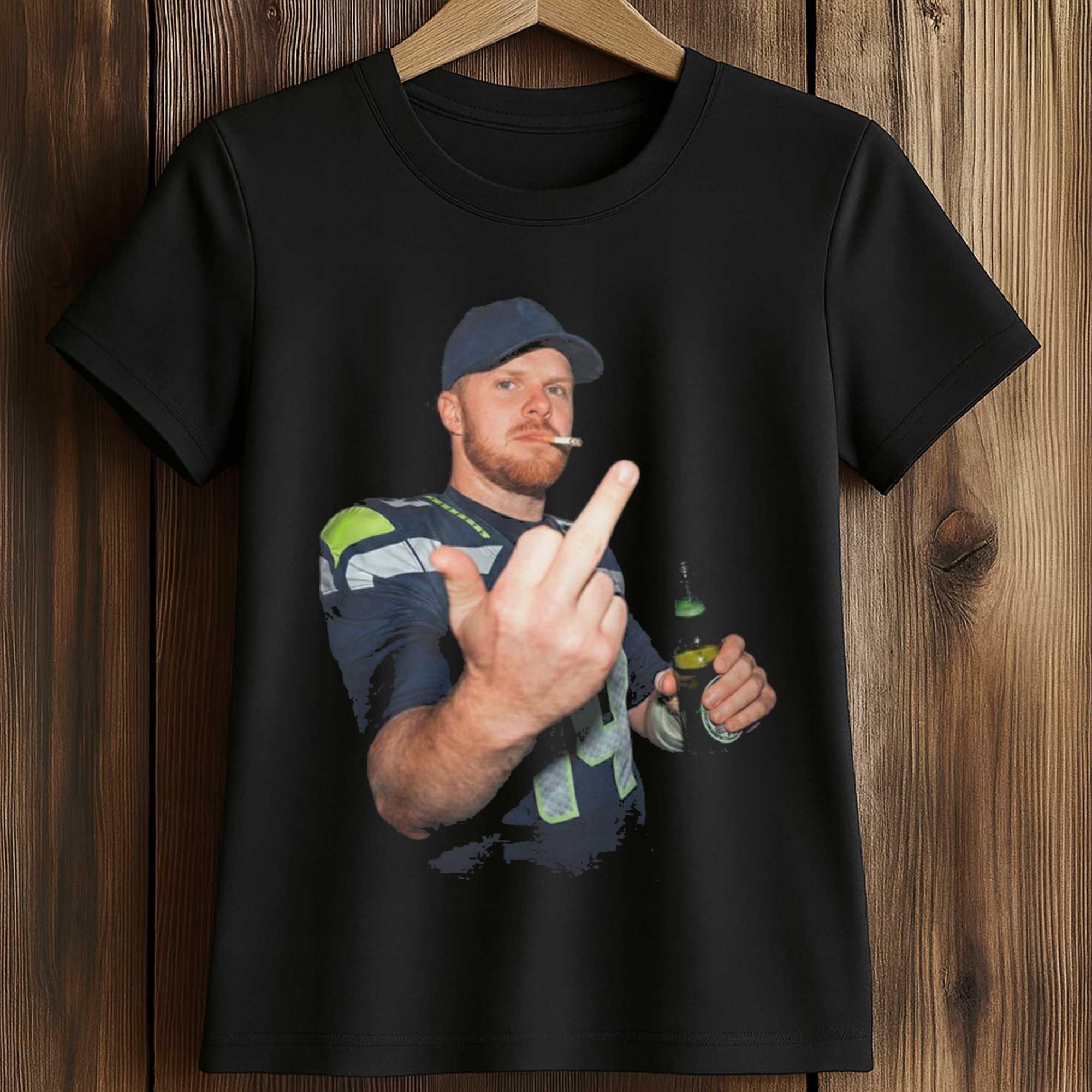 Ernest Jones Wears SAM DARNOLD Middle Finger Drinking and Smoking Shirt 2 Ernest Jones Wears SAM DARNOLD Middle Finger Drinking and Smoking Shirt (2)