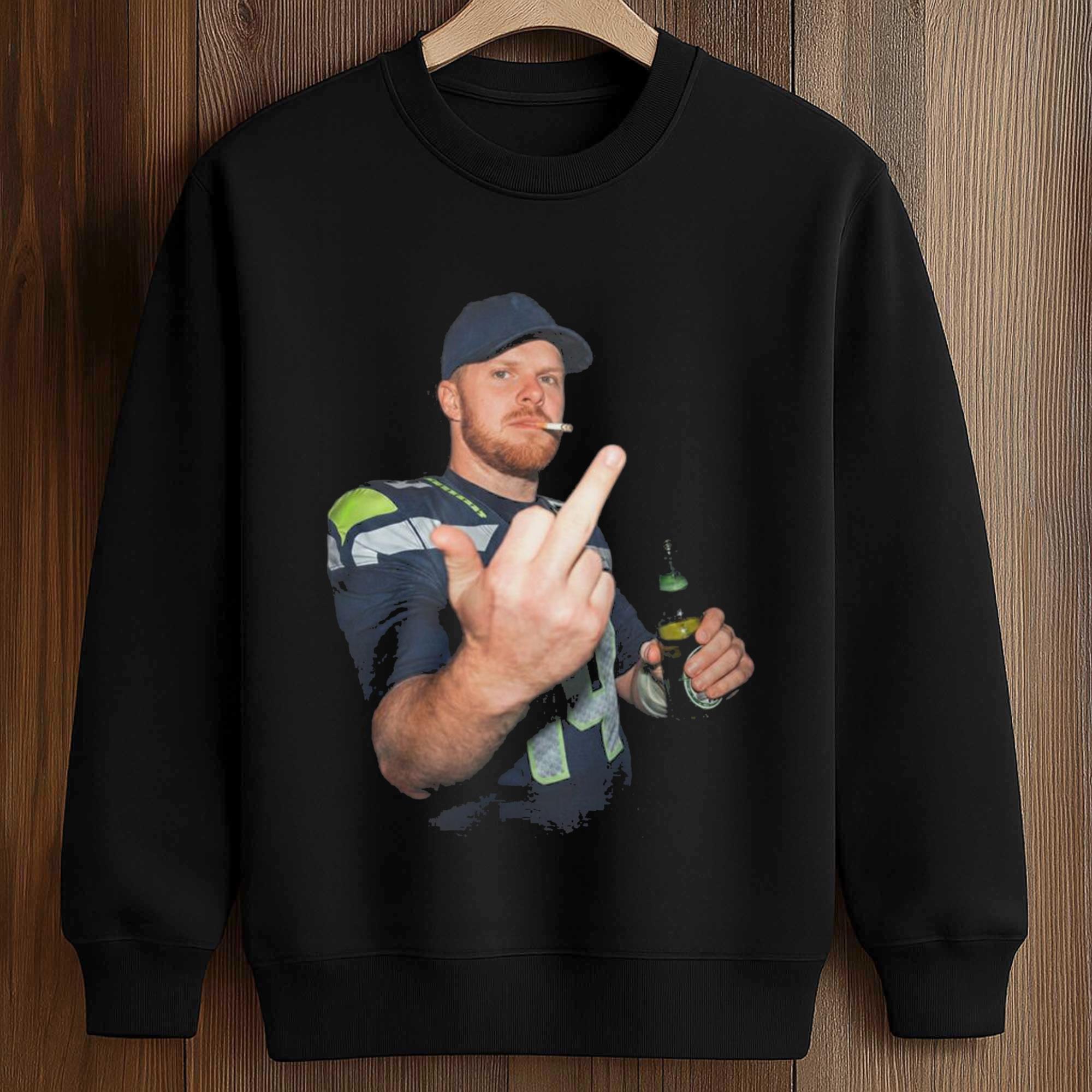 Ernest Jones Wears SAM DARNOLD Middle Finger Drinking and Smoking Shirt 3 Ernest Jones Wears SAM DARNOLD Middle Finger Drinking and Smoking Shirt (3)