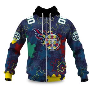 Titans Autism Awareness Football Zipper Hoodie 2026