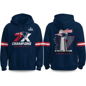 Patriots Super Bowl 7x Champions 2026 Hoodie (1)