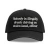 Nobody Is Illegally Drunk Driving On Stolen Land Officer Hat (1)