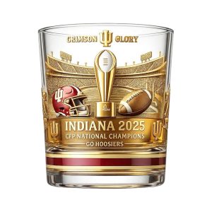 Indiana Hoosiers 2025 2026 CFP National Champions Whiskey Glass (1)